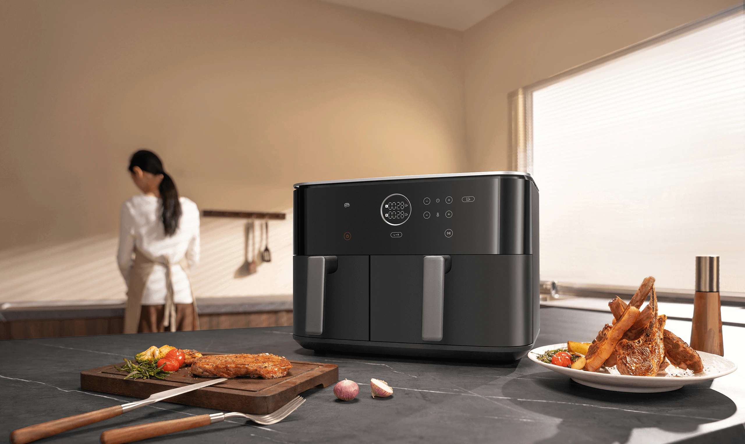 Karšto oro gruzdintuvė  Xiaomi Dual Zone Air Fryer | 10L aprašymas - Prekės nuotrauka