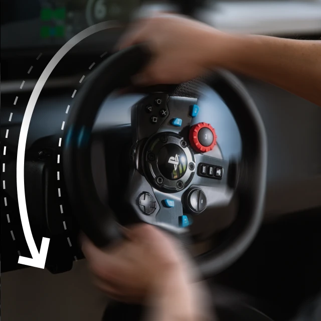 Logitech G29 SE Driving Force žaidimų vairas su pedalais, su „Force Feedback“ technologija + Logitech G Driving Force pavarų perjungimo svirtis, skirta PS5, PS4 ir PC (991-000557) aprašymas - Prekės nuotrauka