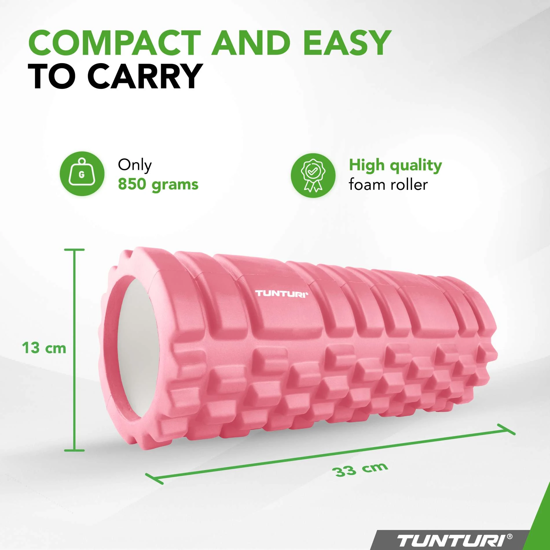 None Masažinis Volas Tunturi Yoga Grid Foam Roller, 33 cm (Spalva: Rose auksinis) aprašymas - Prekės nuotrauka