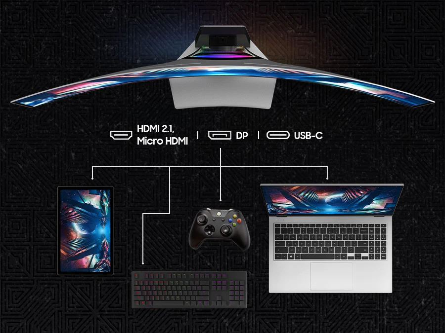 Žaidimų monitorius 49 colių „Odyssey OLED G9“ (G95SD) DQHD 240 Hz (LS49DG954SUXEN) aprašymas - Prekės nuotrauka