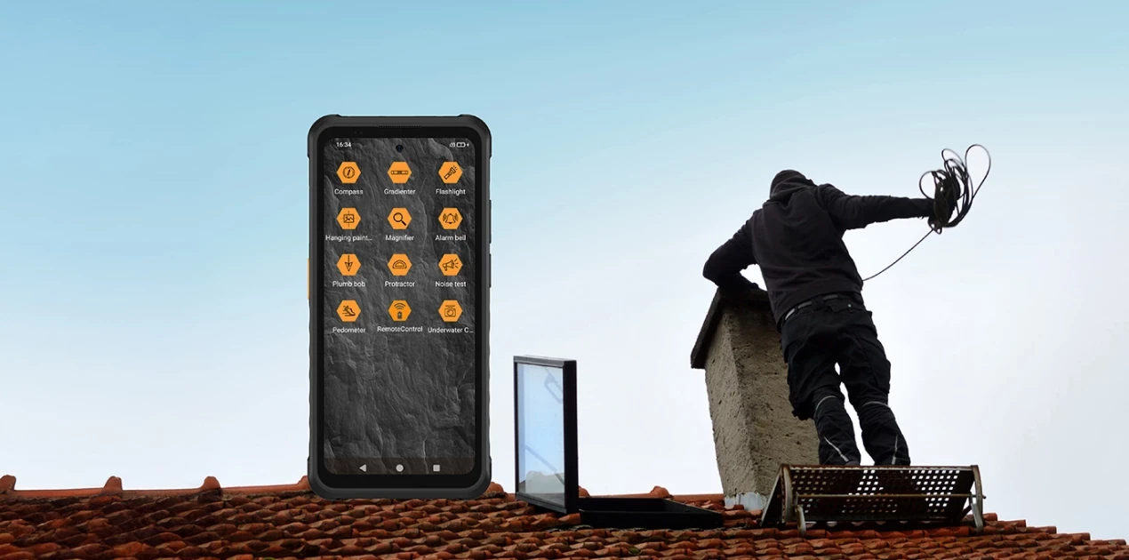 Išmanusis telefonas MyPhone Hammer Iron 6 5G, 6/128GB, juodas aprašymas - Prekės nuotrauka