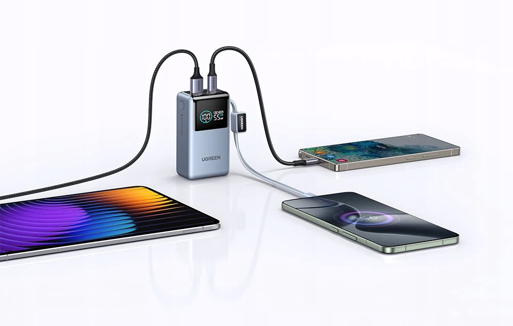 Nešiojama baterija UGREEN PB727 10000mAh, 55W, USB-C + USB-A, greitasis įkrovimas aprašymas - Prekės nuotrauka