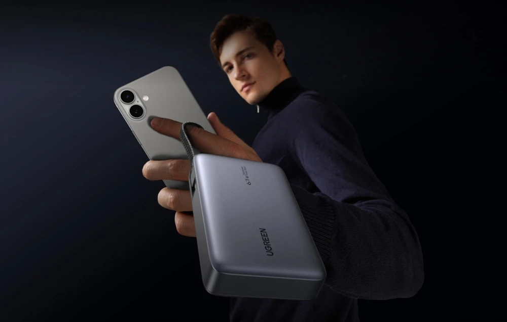 Nešiojamas įkroviklis UGREEN Nexode 20000mAh 67W su ištraukiamu USB-C laidu aprašymas - Prekės nuotrauka