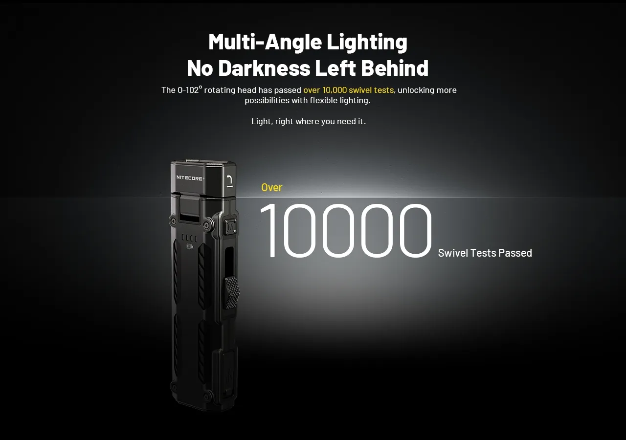 Nitecore EDC09 Žibintuvėlis, 1600 lm, 3 šviesos temperatūros, iki 153 m, 1100 mAh, USB-C, IPX6 aprašymas - Prekės nuotrauka