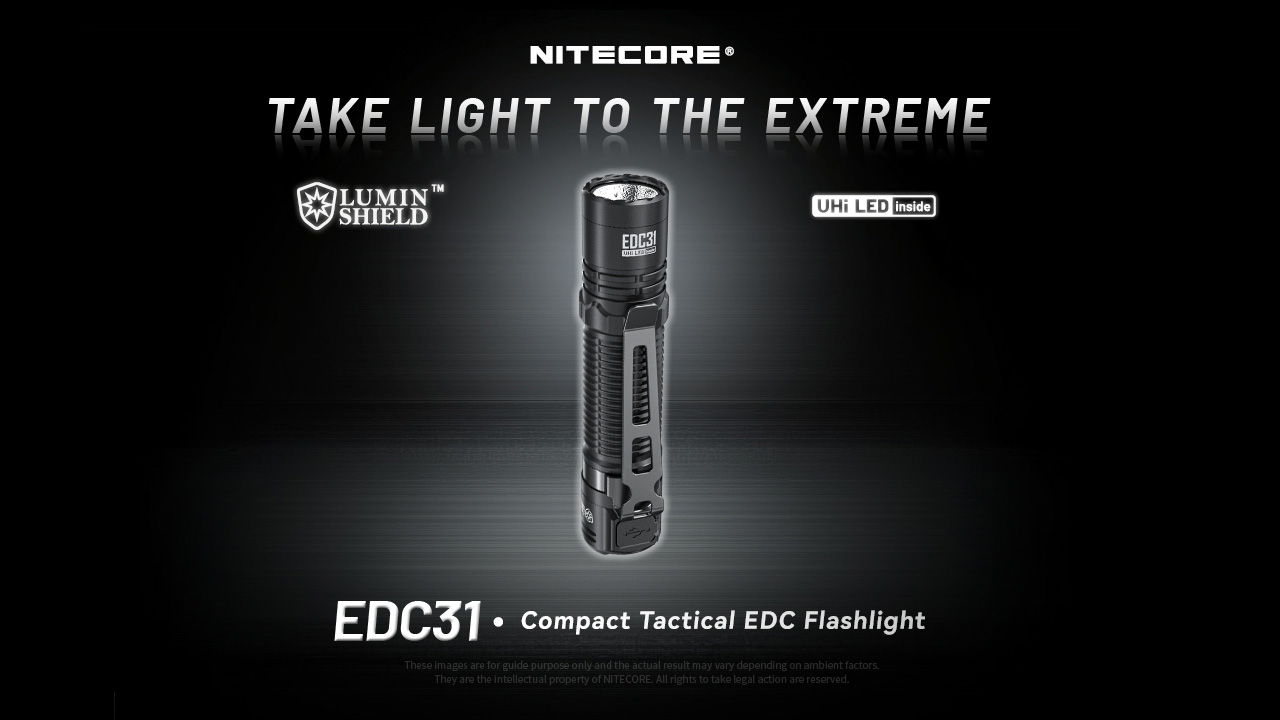 Nitecore EDC31 Žibintuvėlis, 3500 lm, iki 380 m, 3800 mAh, USB-C, IP68 aprašymas - Prekės nuotrauka