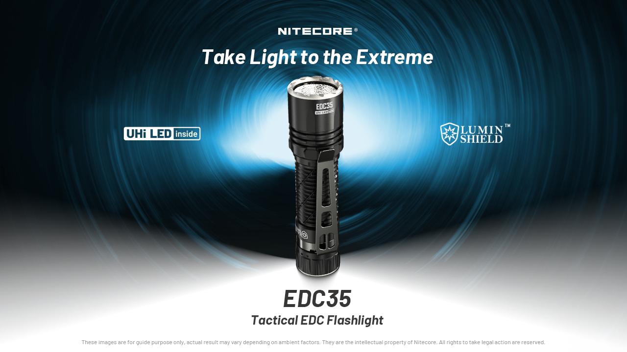 Nitecore EDC35 Taktinis žibintuvėlis, 5000 lm, iki 550 m, 6000 mAh, USB-C, IP68 aprašymas - Prekės nuotrauka