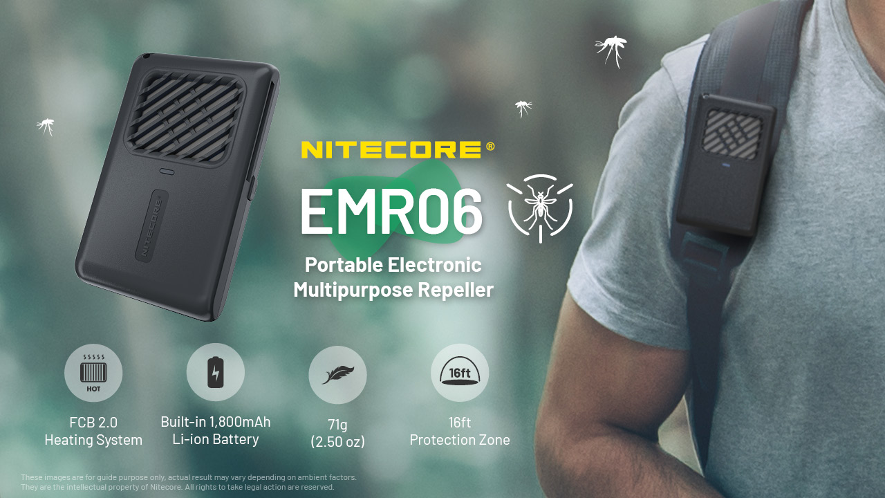 Nitecore EMR06 Elektroninis uodus atbaidantis įrenginys, 1800 mAh, USB-C, IPX5 aprašymas - Prekės nuotrauka
