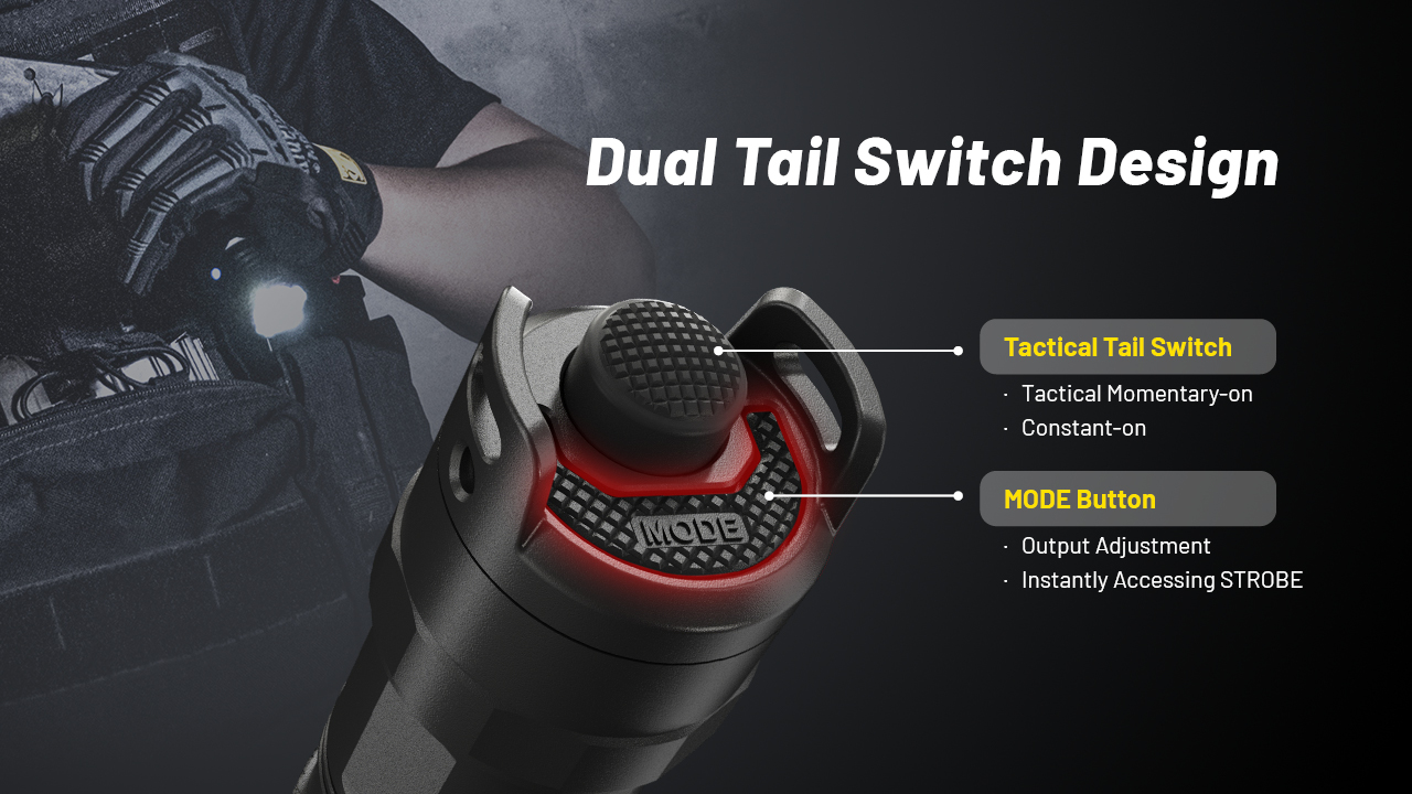 Nitecore P23i Taktinis žibintuvėlis, 3000 lm, iki 470 m, 5000 mAh, USB-C, IP68 aprašymas - Prekės nuotrauka