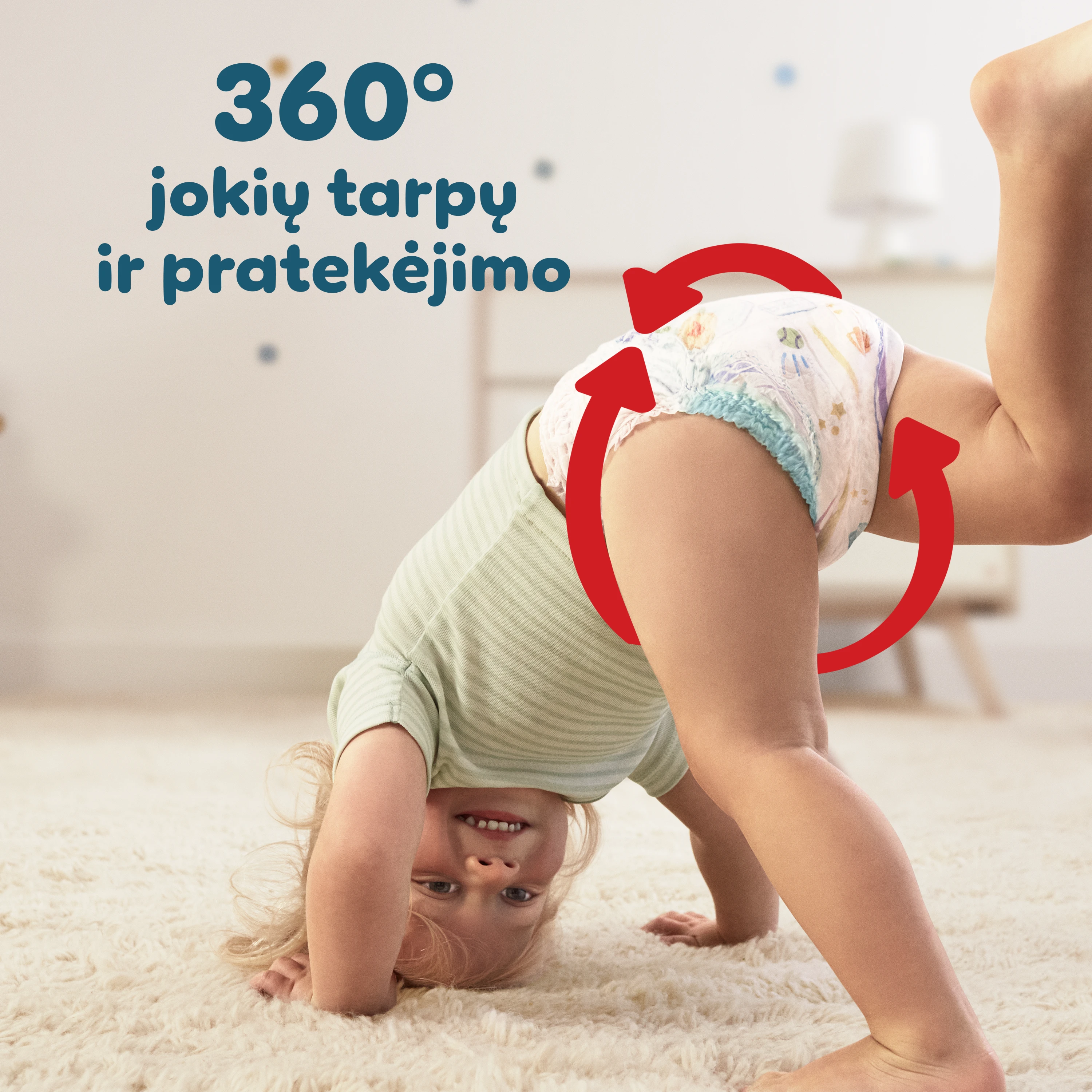 Pampers Pants sauskelnės-kelnaitės, 3 Dydis, 204 vnt., 6–11 kg aprašymas - Prekės nuotrauka