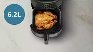 Philips 2000 serijos 6,2 l oro gruzdintuvė, sidabrinės spalvos (NA231/00) aprašymas - Prekės nuotrauka