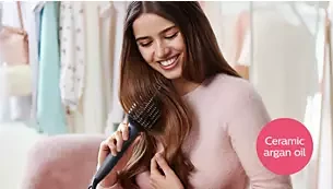 Šildomas plaukų tiesinimo šepetys Philips BHH885/00 aprašymas - Prekės nuotrauka