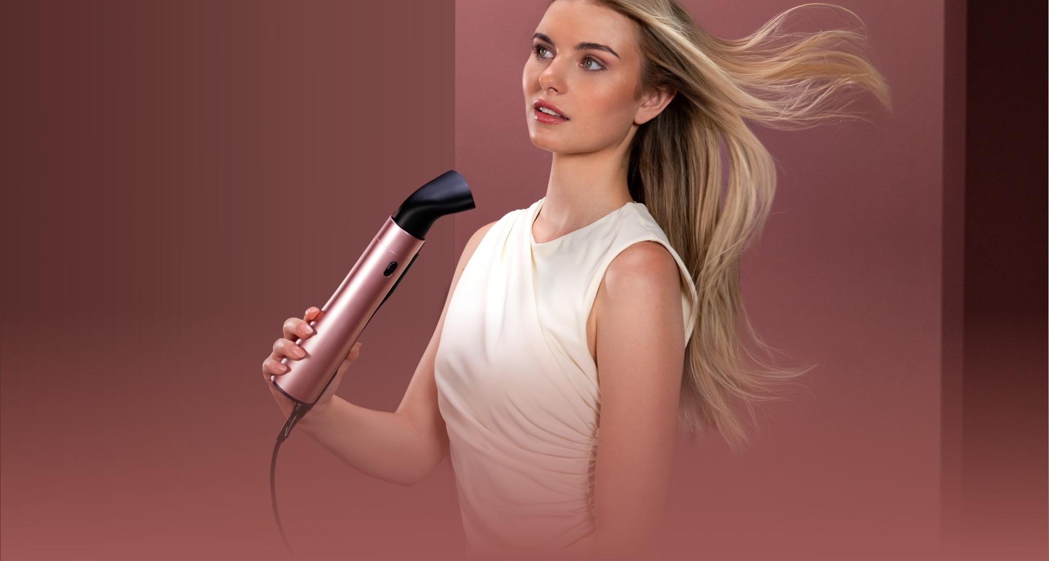Plaukų formavimo šukos Cecotec CeramicCare 10in1 AirBrush, 1200 W, su jonizacija, juodos/rožinės spalvos aprašymas - Prekės nuotrauka