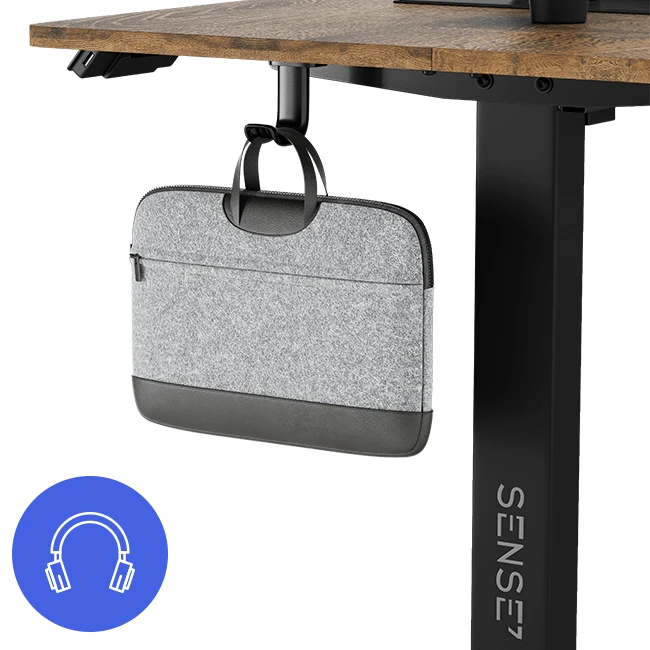 Reguliuojamo aukščio stalas SENSE7 140x70 cm | juodos/rudos spalvos aprašymas - Prekės nuotrauka Reguliuojamo aukščio stalas SENSE7 140x70 cm | juodos/rudos spalvos aprašymas - Prekės nuotrauka