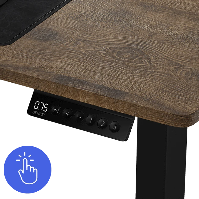 Reguliuojamo aukščio stalas SENSE7 140x70 cm | juodos/rudos spalvos aprašymas - Prekės nuotrauka Reguliuojamo aukščio stalas SENSE7 140x70 cm | juodos/rudos spalvos aprašymas - Prekės nuotrauka