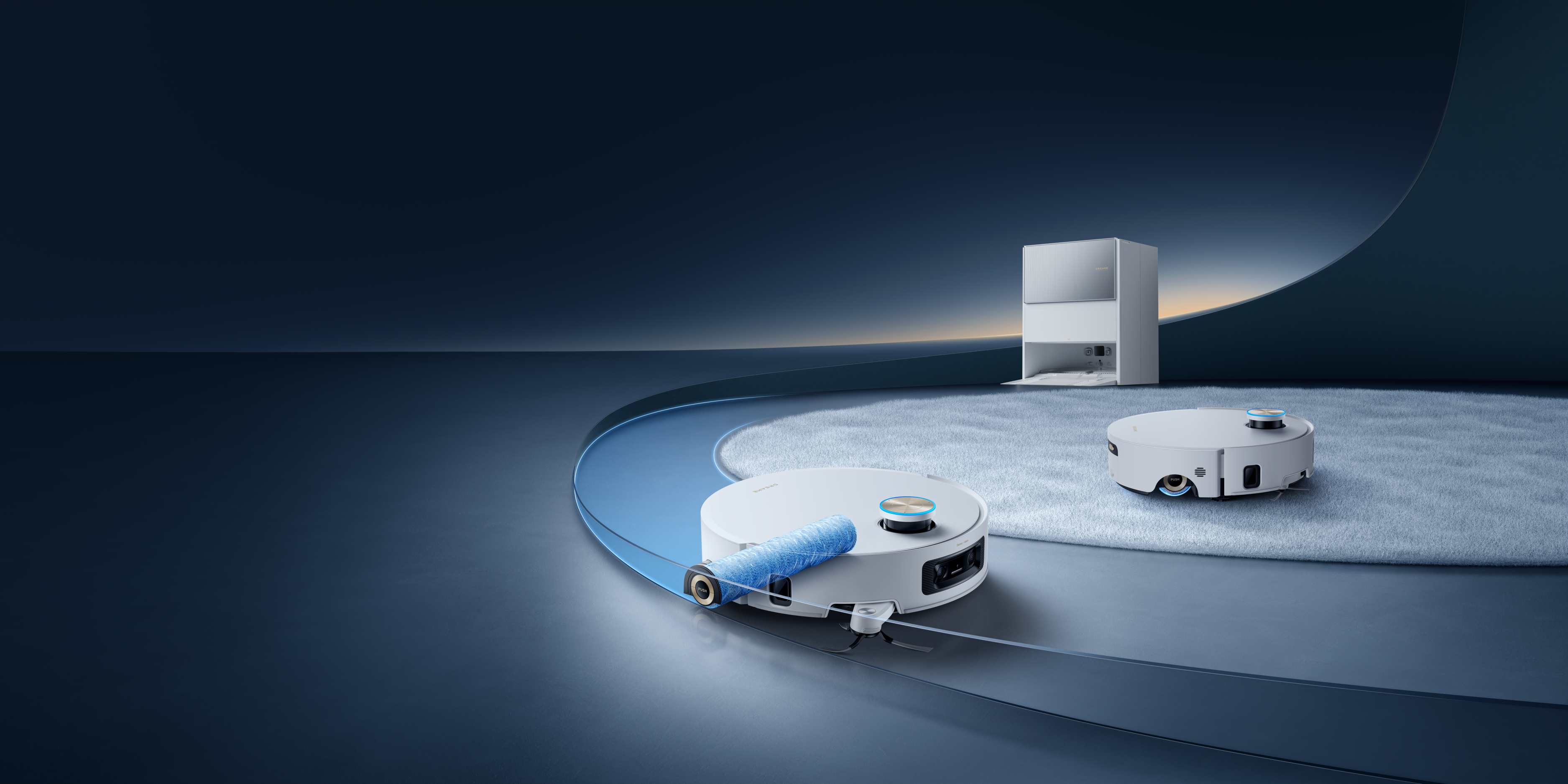 Robotas dulkių siurblys Dreame Aqua 10 Ultra Roller Complete, baltas aprašymas - Prekės nuotrauka