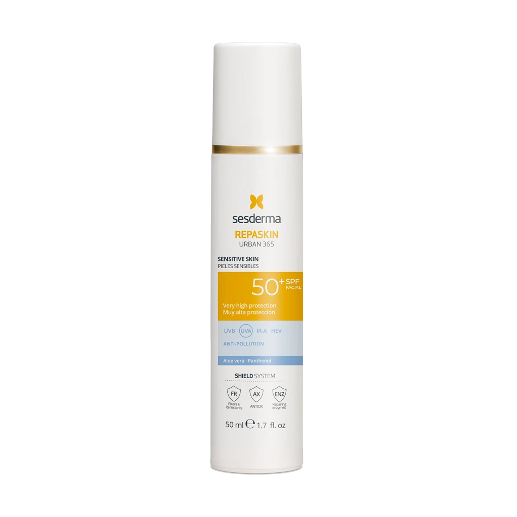 Veido kremas nuo saulės jautriai odai Sesderma Repaskin Urban 365 su SPF50+, 50 ml aprašymas - Prekės nuotrauka