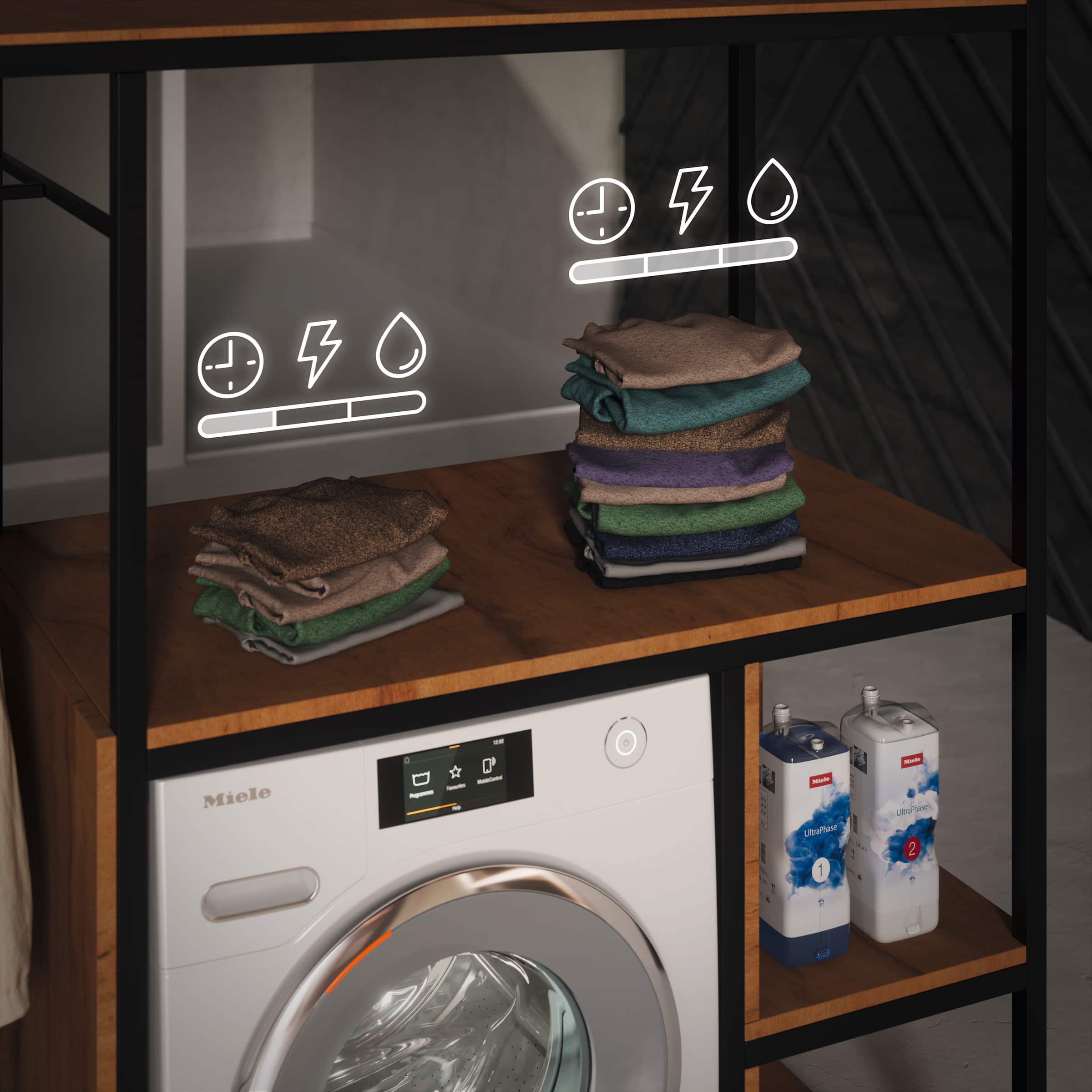 Skalbimo mašina Miele W1 WWA120 WCS Active, 8 kg, 1400 aps./min., balta aprašymas - Prekės nuotrauka