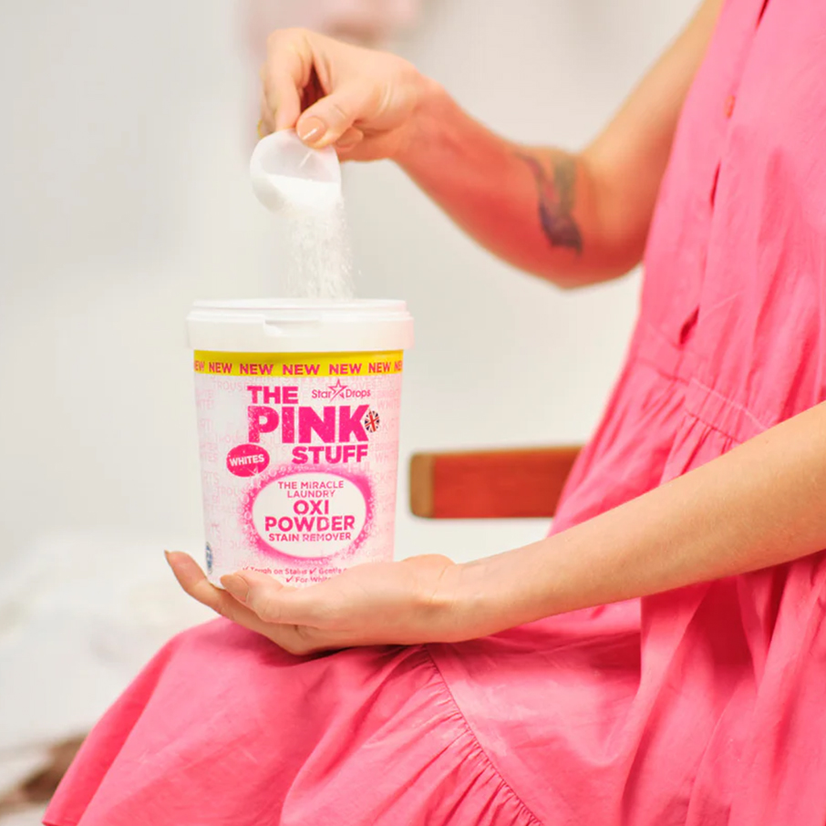 The Pink Stuff Skalbinių dėmių šalinimo milteliai baltiesiems rūbams 1 kg. aprašymas - Prekės nuotrauka