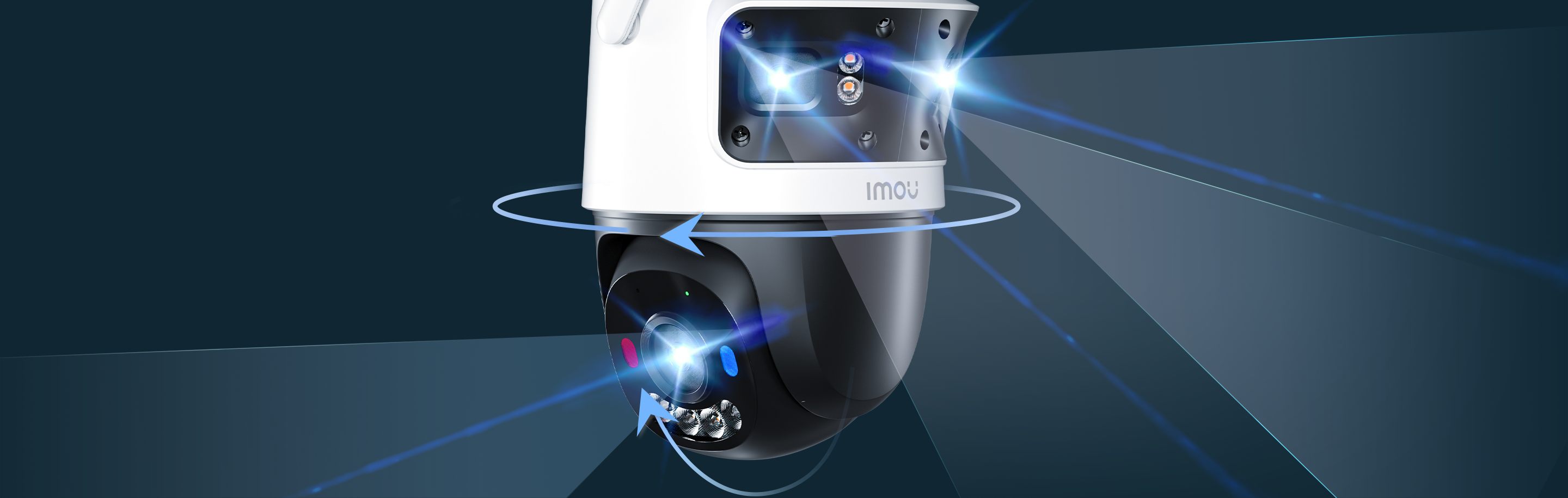 Triguba išmani vaizdo stebėjimo kamera Imou Cruiser Triple, 11MP, baltos spalvos aprašymas - Prekės nuotrauka