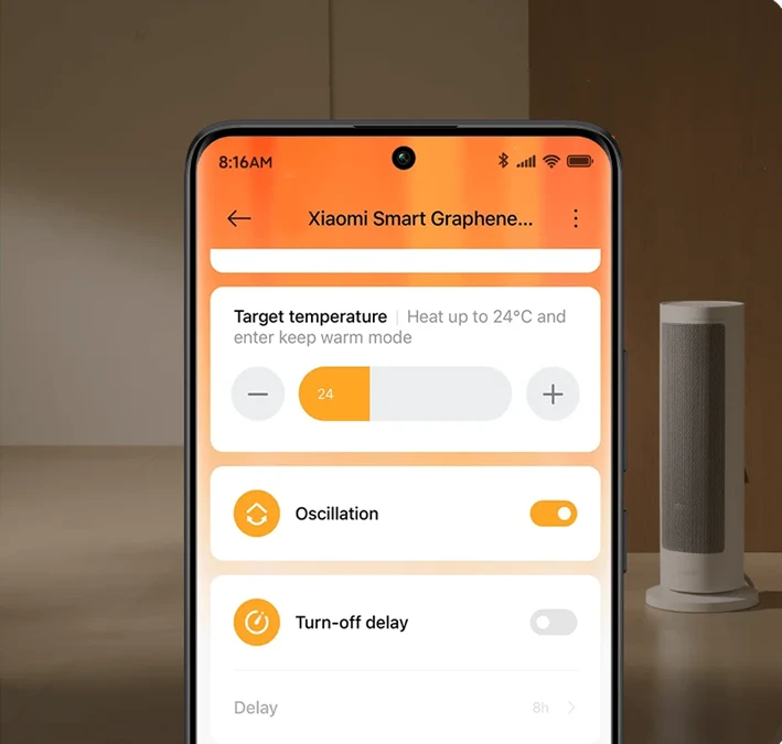 Išmanusis šildytuvas Xiaomi Smart Graphene Heater EU | 2000 W | Baltas aprašymas - Prekės nuotrauka