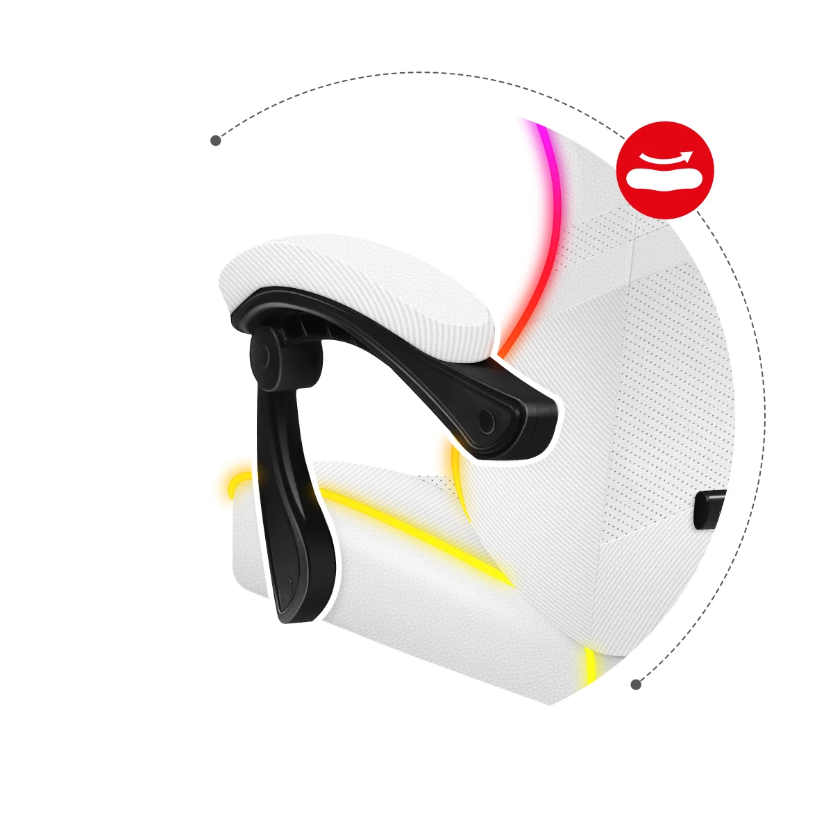 Žaidimų kėdė Huzaro Force 4.4, RGB juoda aprašymas - Prekės nuotrauka