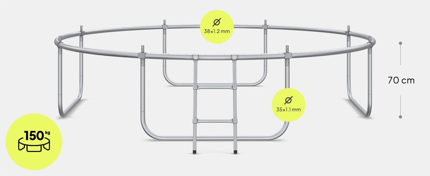 Zipro JumpPro Premium Batutas su vidiniu tinklu, 312cm aprašymas - Prekės nuotrauka