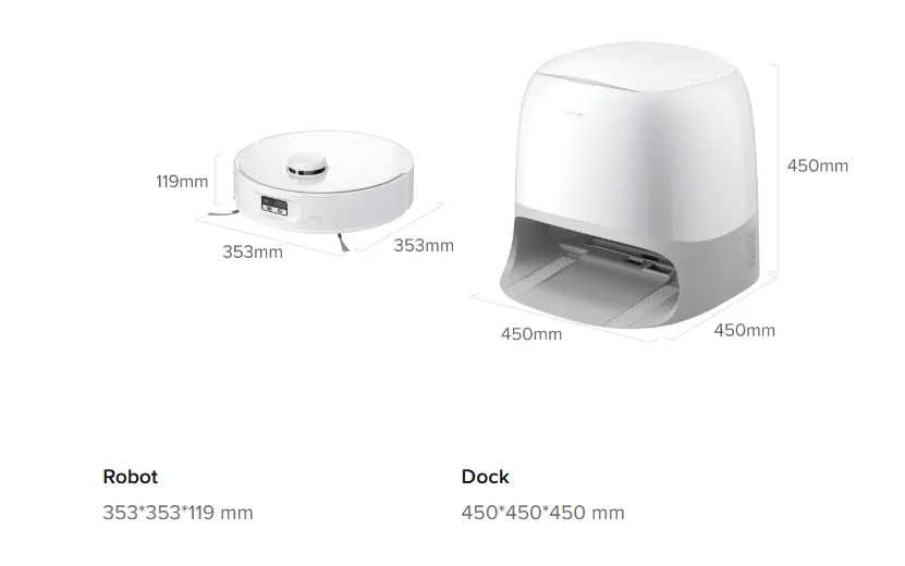 Dulkių siurblys - robotas  Roborock Qrevo Curv 2 Flow, baltos spalvos