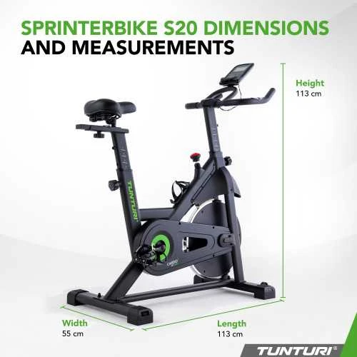 Dviratis treniruoklis TUNTURI Cardio Fit S20 Sprinter Bike + programėlė