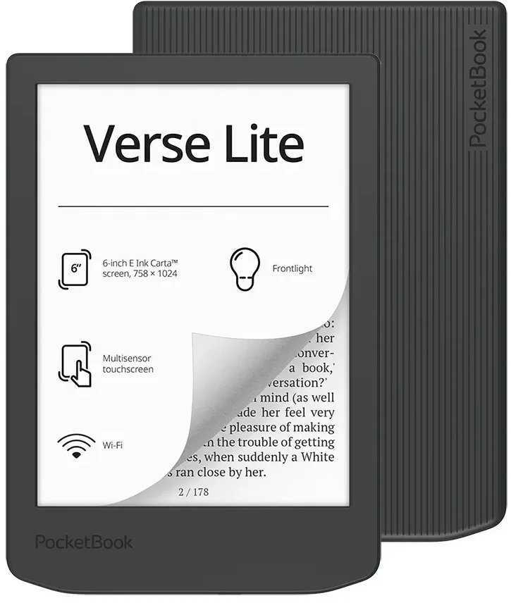 Elektroninė skaityklė PocketBook Verse Lite 6" 8G Wi-Fi Midnight Grey (PB619-T-WW)