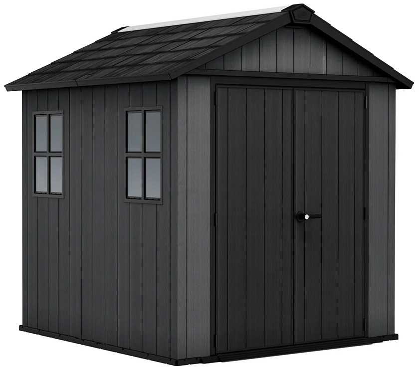 Erdvus ir tvirtas sodo sandėliukas Keter Newton Plus 7 x 7,5, pilkas