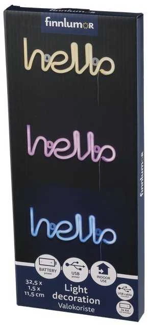 Finnlumor šviečiantis LED užrašas „Hello“