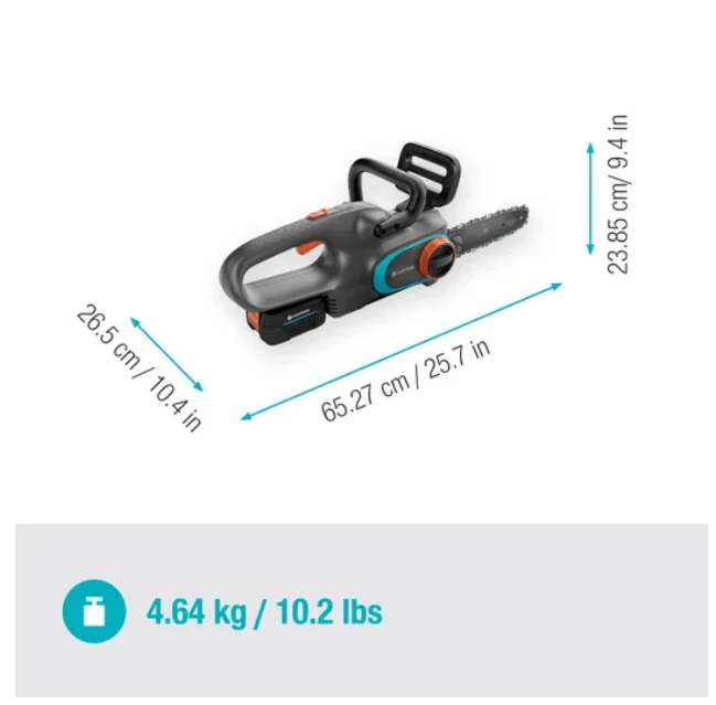 Gardena Akumuliatorinis grandininis pjūklas PowerSaw 250/18V P4A, paruoštas naudojimui rinkinys | 14790-20