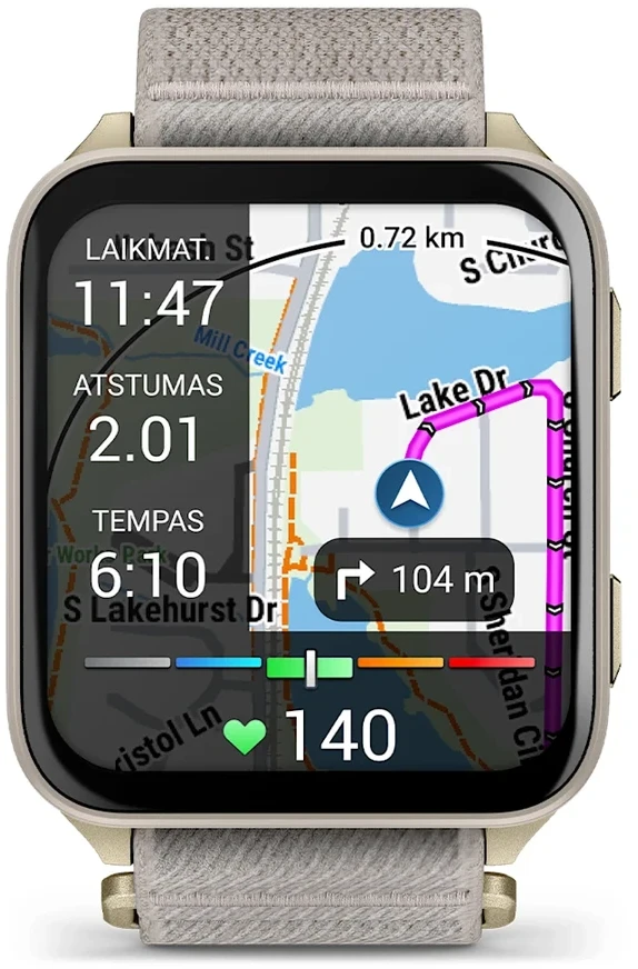 Garmin Venu® X1 Švelnios aukso spalvos su titano nugarėle ir žalsvai pilku nailoniniu dirželiu | 010-02980-09