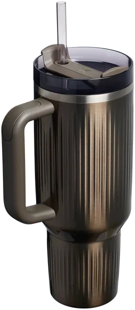 Gertuvė Stanley The Quencher H2.0 Fluted Tumbler | 1,18 L | Rusvai pilka | Su šiaudeliu
