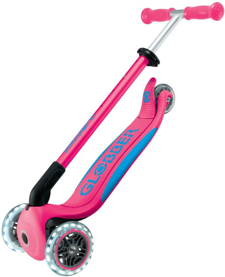 GLOBBER paspirtukas Elite Lights, spalva: fuksijos