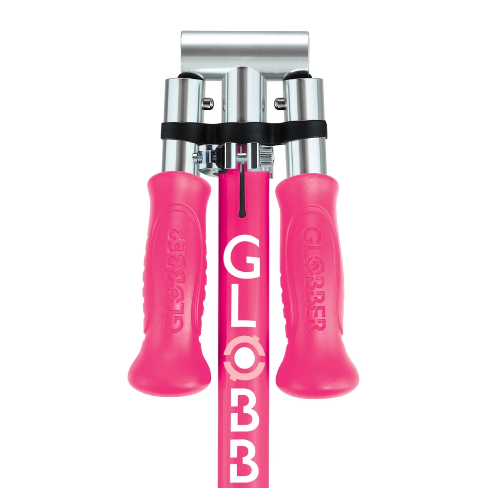 Paspirtukas GLOBBER Flow Foldable Junior, su šviečiančiais ratukais, rožinis (870-110)