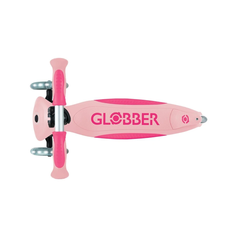 Paspirtukas GLOBBER Go Up Deluxe Lights, pastelinis rožinis