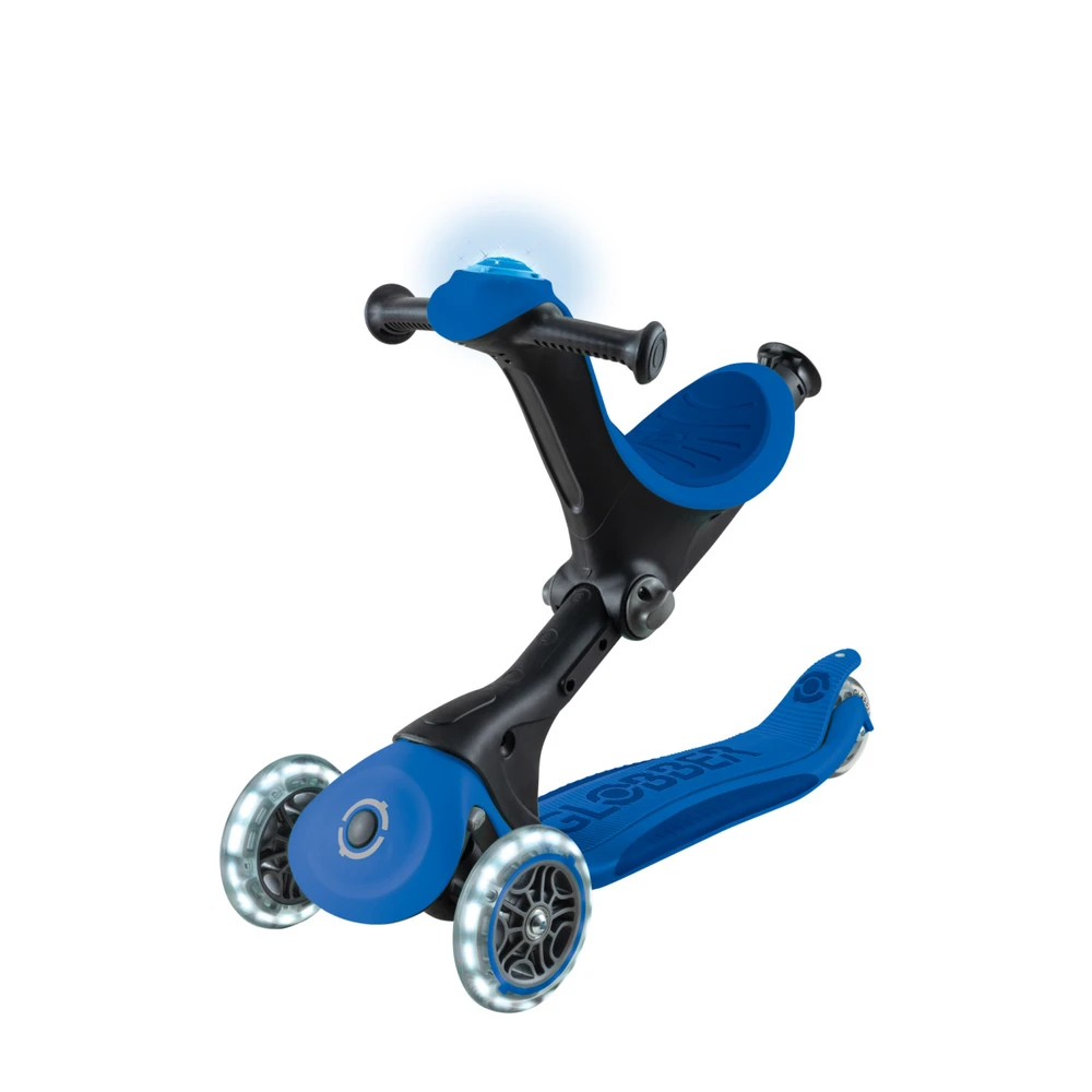 Paspirtukas GLOBBER Go Up Deluxe Lights, tamsiai mėlynas, 748-600