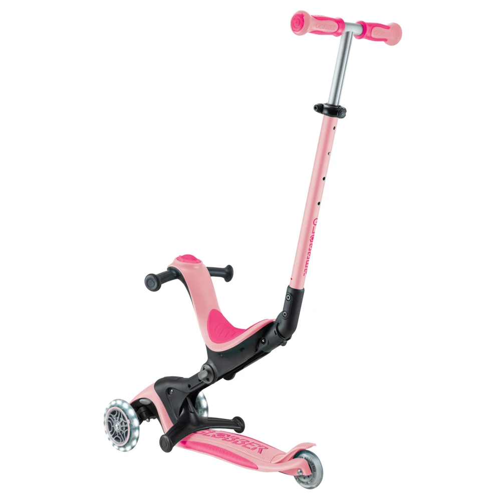 Paspirtukas GLOBBER Go Up Deluxe Lights, rožinis, 748-610