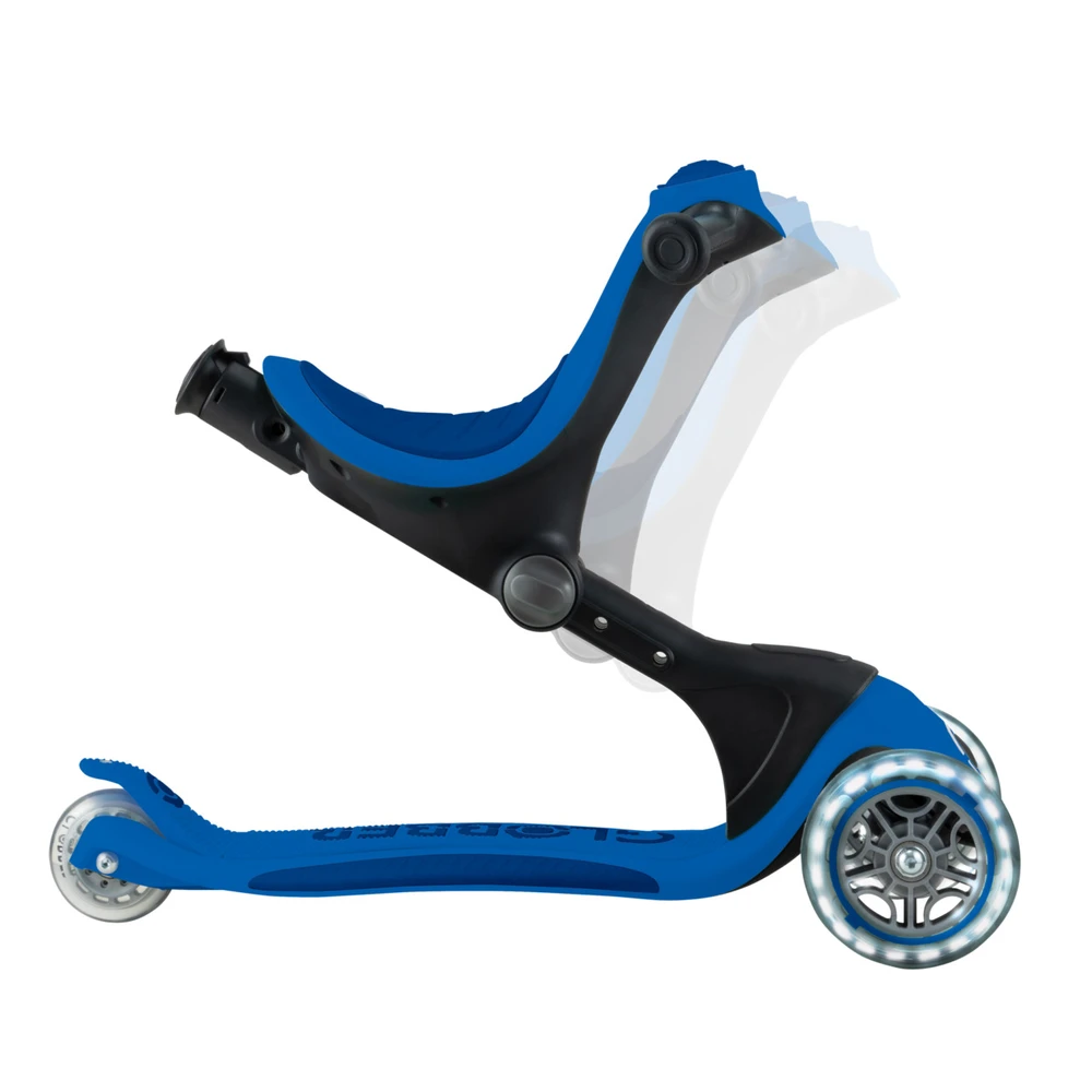 Paspirtukas GLOBBER Go Up Deluxe Lights, tamsiai mėlynas, 748-600