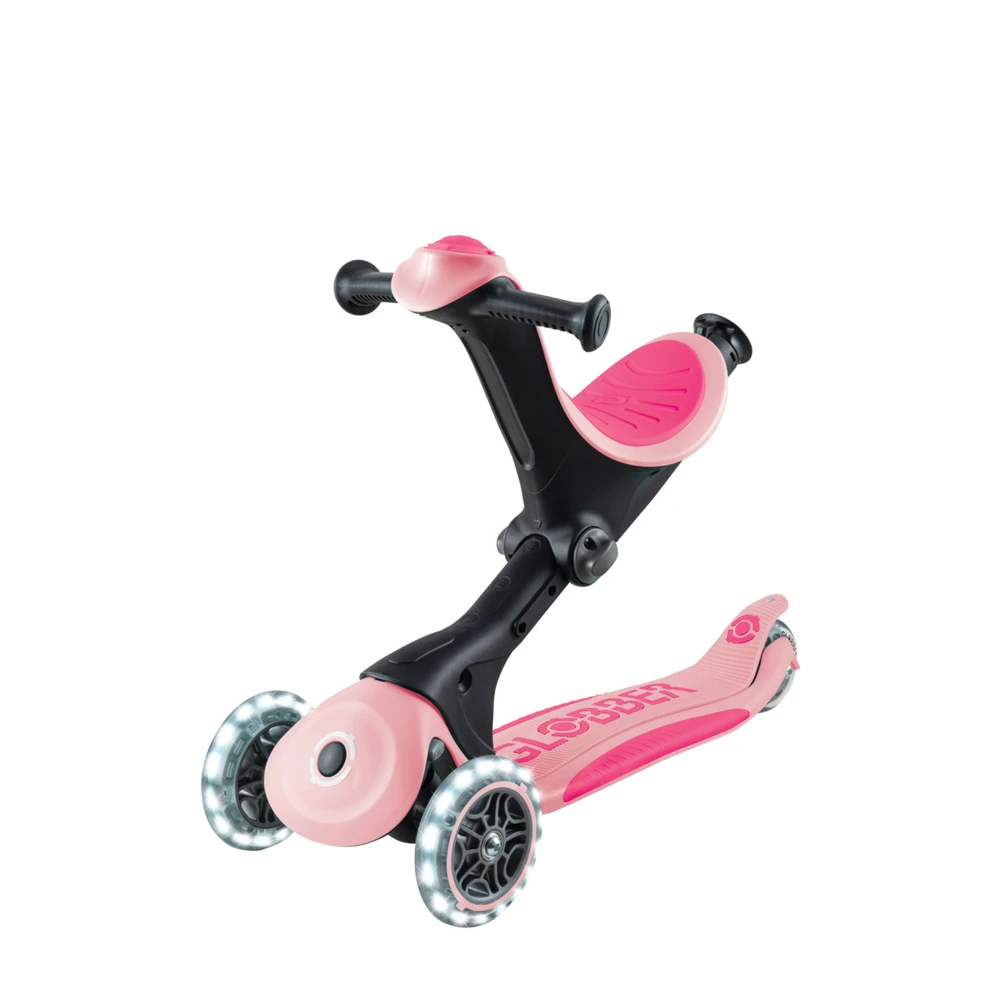 Paspirtukas GLOBBER Go Up Deluxe Lights, rožinis, 748-610