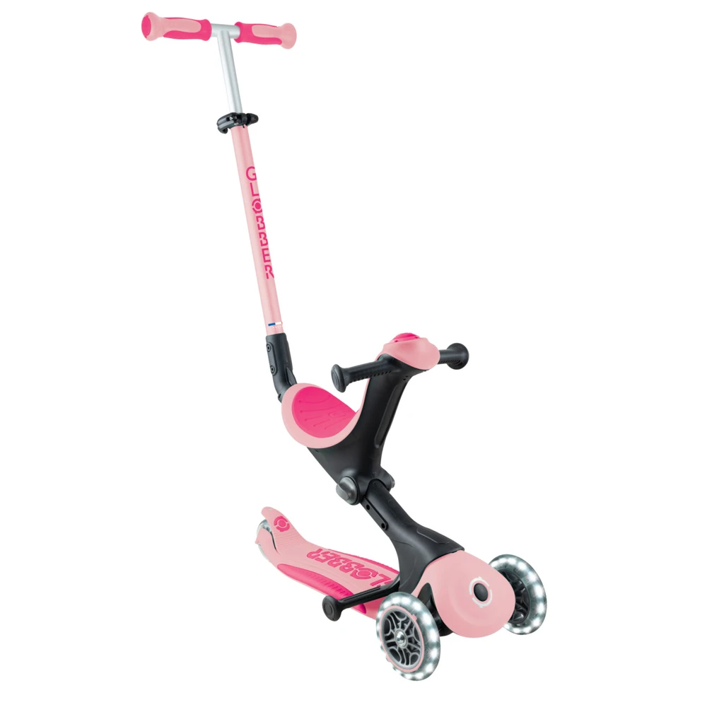 Paspirtukas GLOBBER Go Up Deluxe Lights, rožinis, 748-610