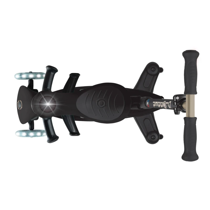 Paspirtukas GLOBBER Go Up Deluxe Lights, Juodas