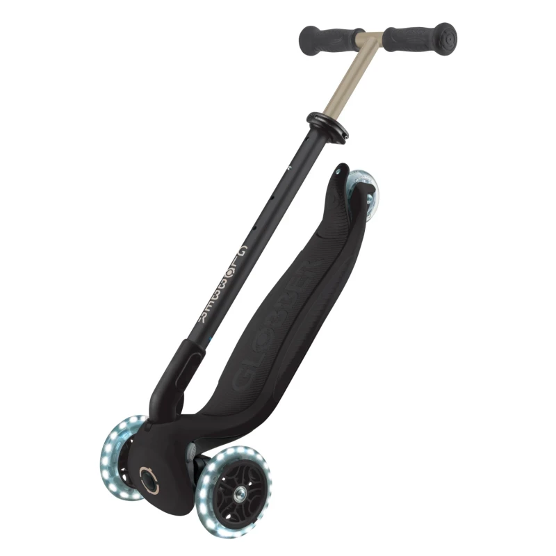 Paspirtukas GLOBBER Go Up Deluxe Lights, Juodas