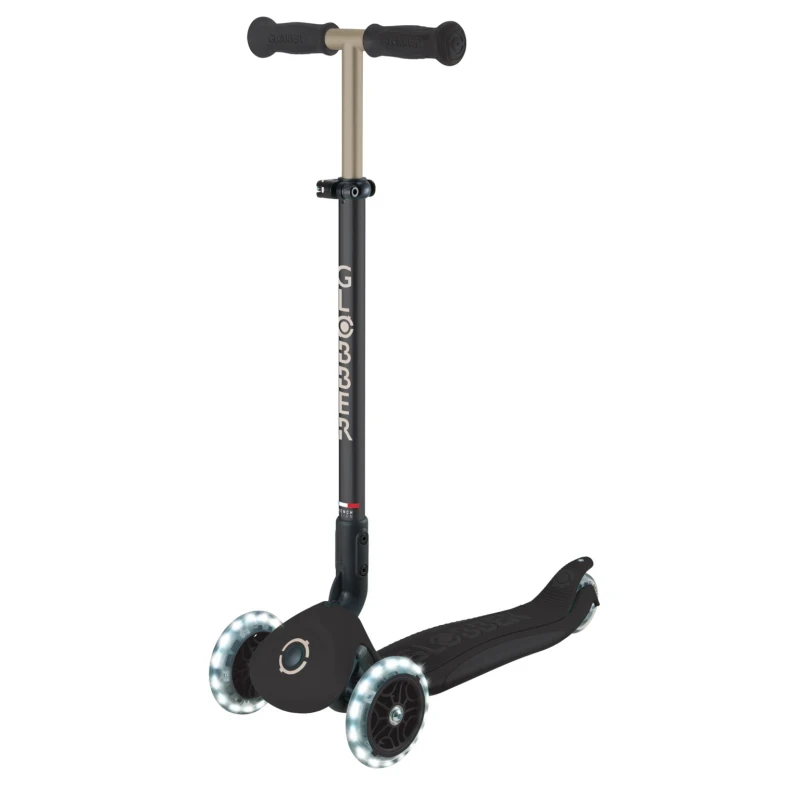 Paspirtukas GLOBBER Go Up Deluxe Lights, Juodas
