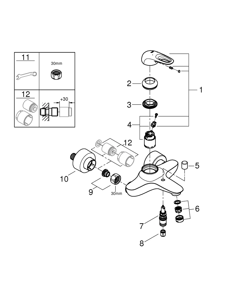 Maišytuvas Grohe Eurostyle, 1/2" (33591003)