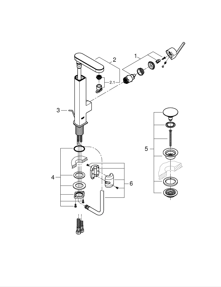 Maišytuvas Grohe Plus L, 1/2″ (23844003)