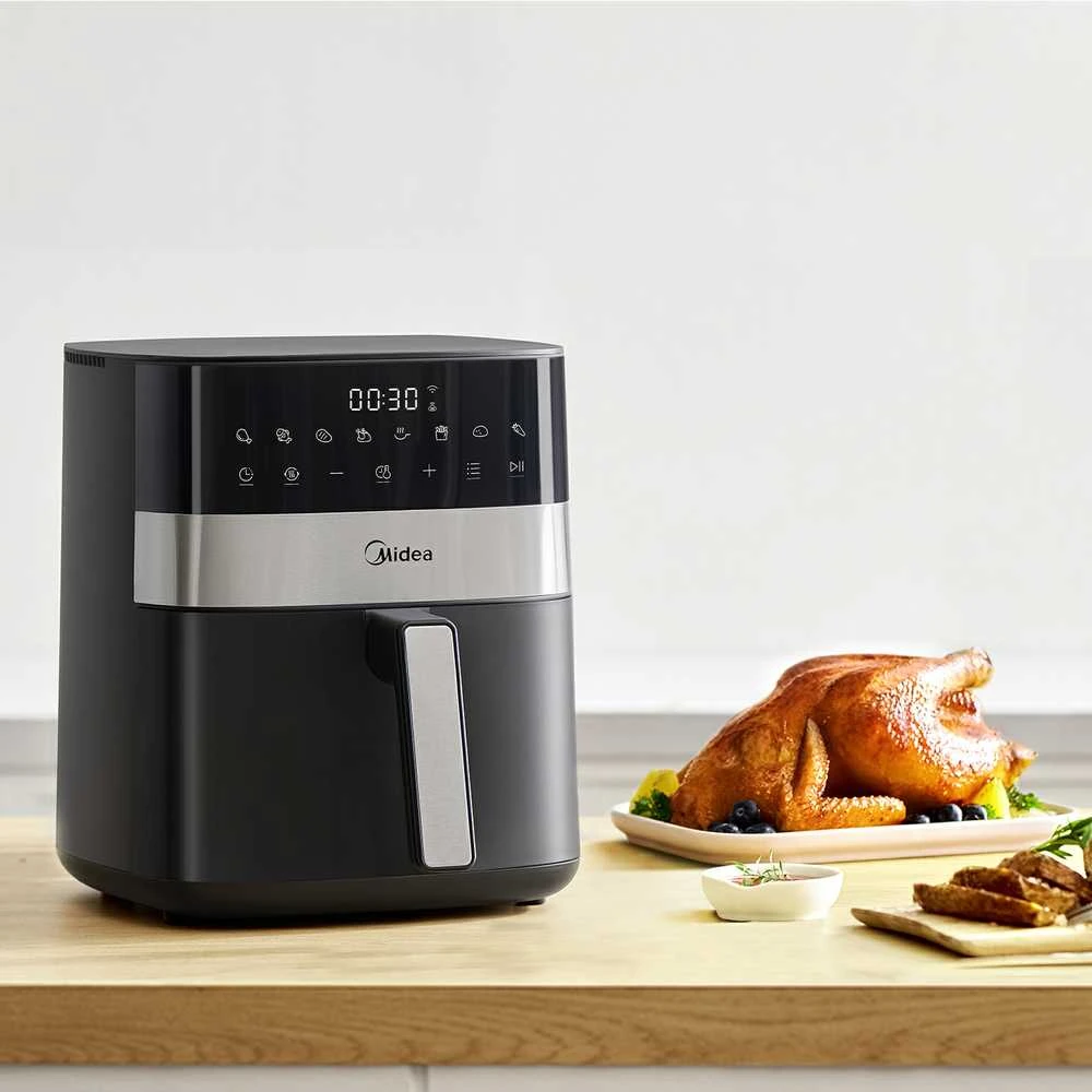 Gruzdintuvė Midea Air fryer | MF-CN65E | Galia 1700 W | Talpa 6.5 L | Juodos spalvos aprašymas - Prekės nuotrauka
