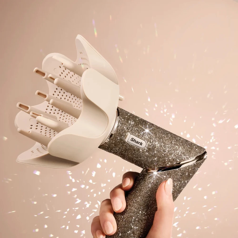 Plaukų džiovintuvas-formavimo prietaisas Shark Hairstyler FlexStyle 5-in-1, spindinčio aukso spalvos