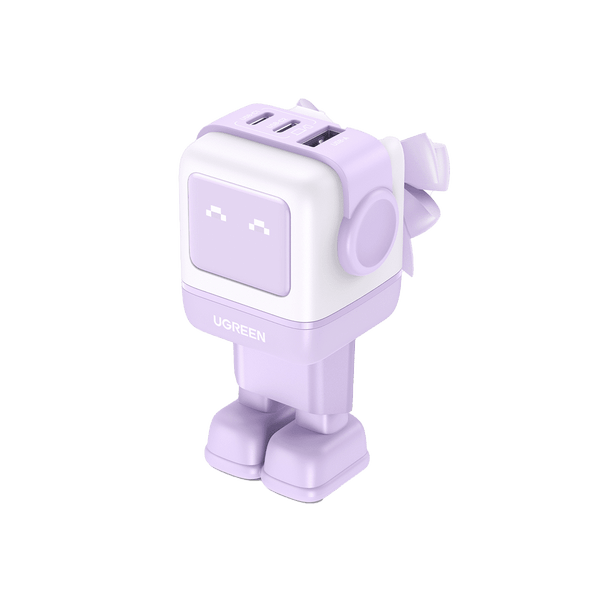 Įkroviklis Ugreen Nexode RG 65W GaN, 2 x USB-C + USB-A, violetinės spalvos